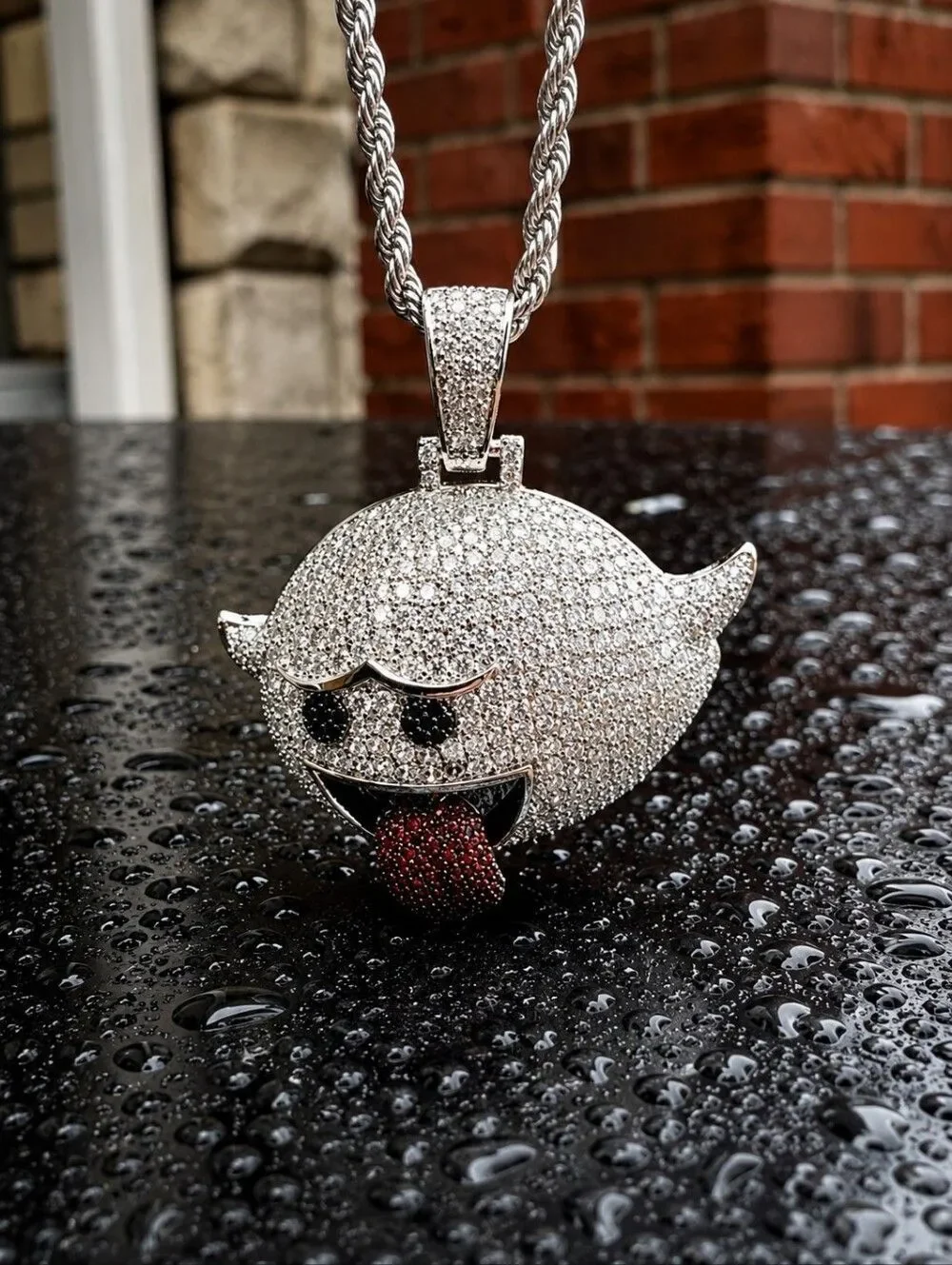 Mario Ghost Pendant with Rope Necklace